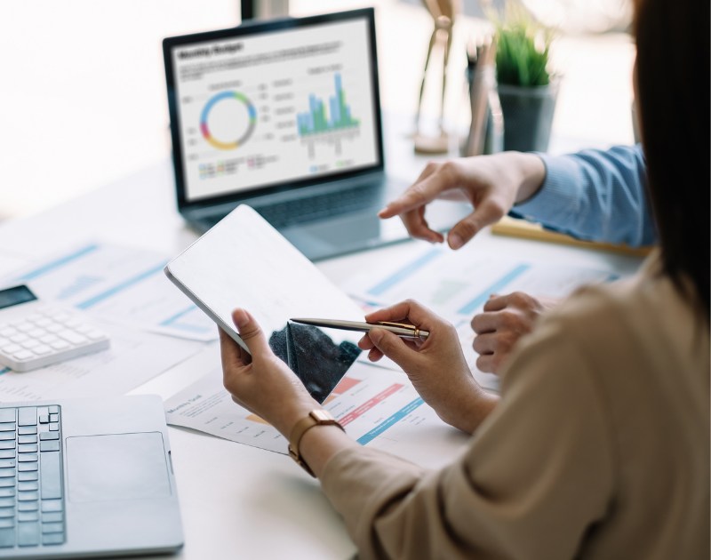 Team discussing business activity statement